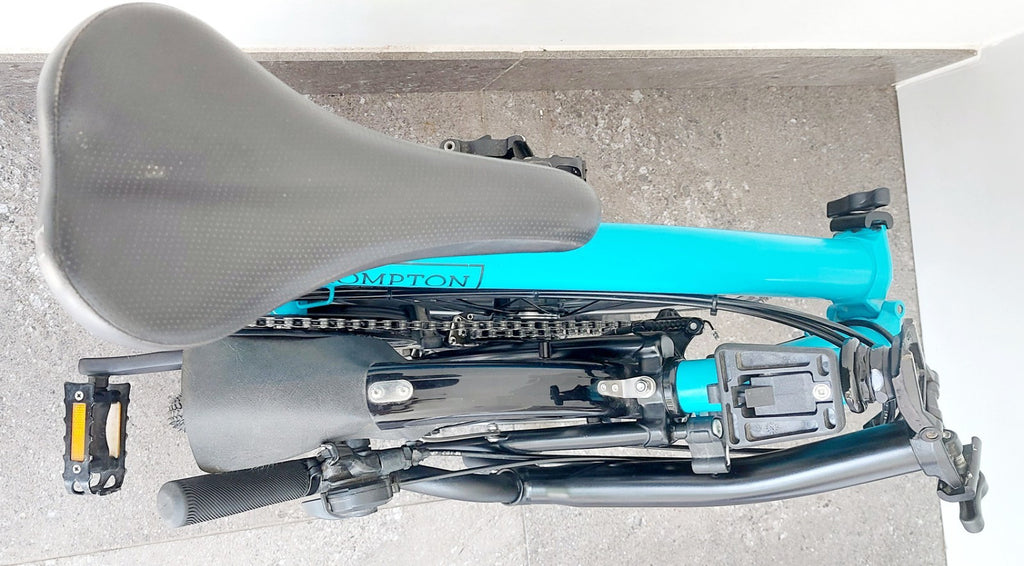 Turquoise Blue 2017 M6L 6-speed Brompton Black Edition + Ortlieb Bag + Toolkit
