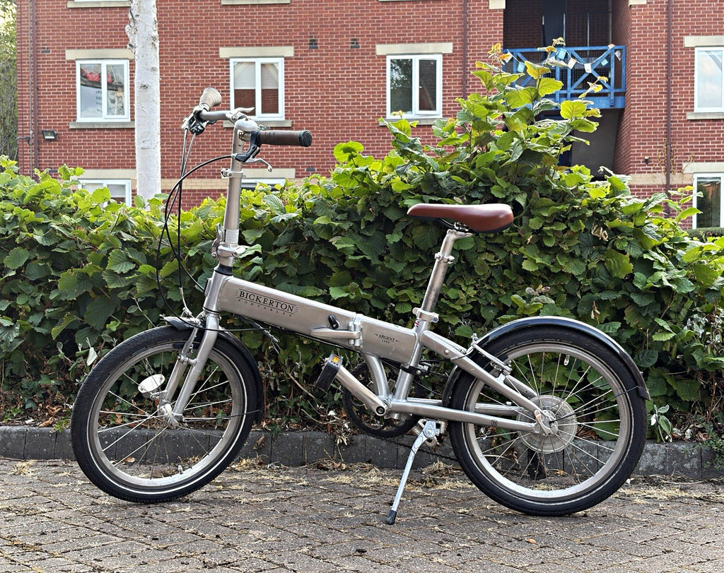 Bickerton Argent 1909 20in Folding Bike Silver 9-Speed with D - Lock