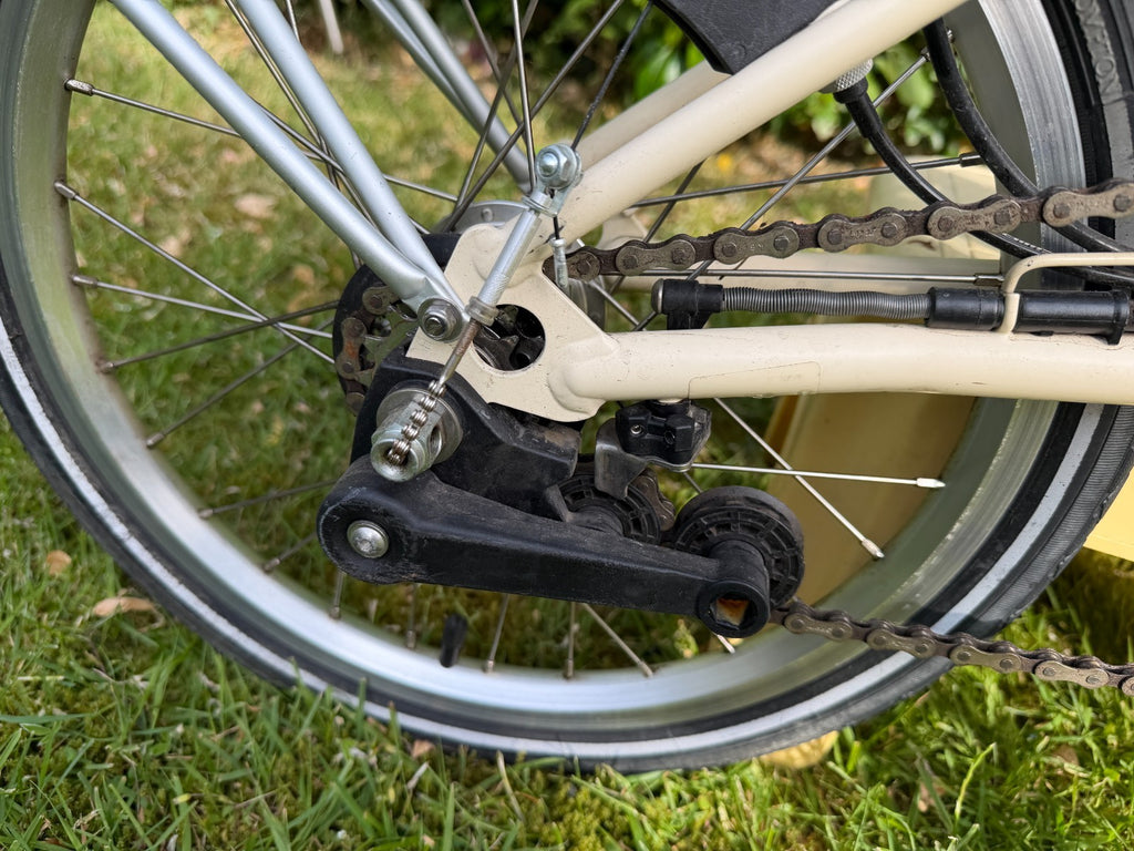 Brompton S6R Folding Bike 6 Speed Ivory Cream with Rack & Brooks Saddle