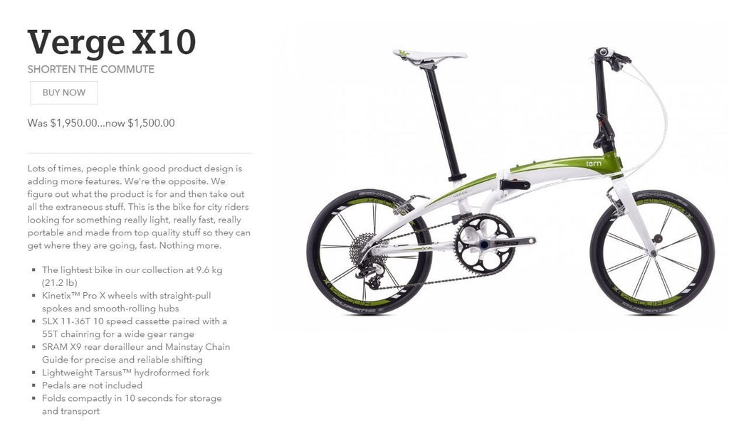 Tern Verge X10 Folding Bike