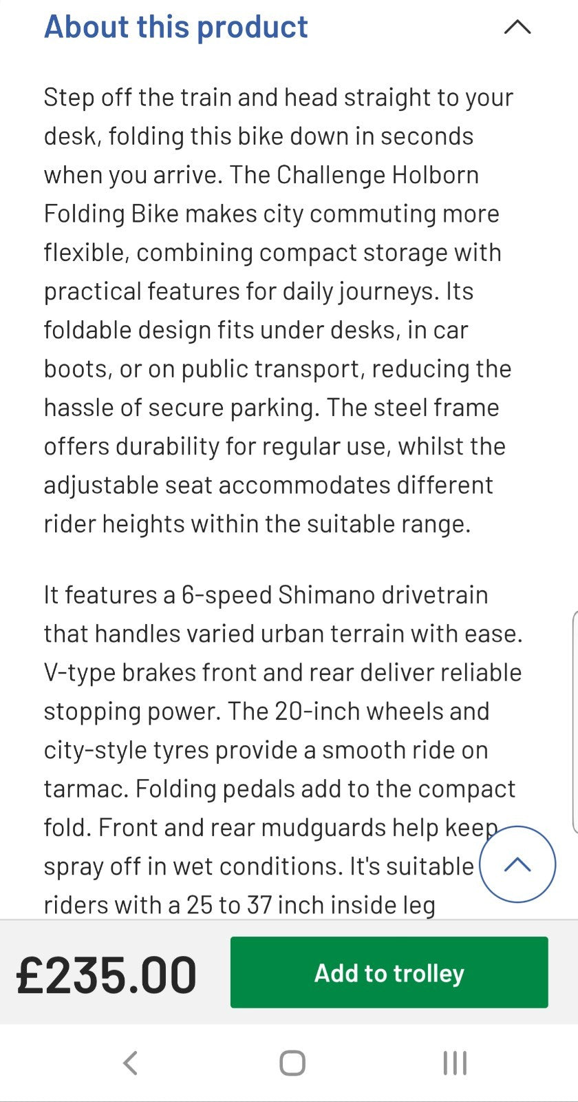 Challenge Holborn Folding Bike Unisex, 20-inch