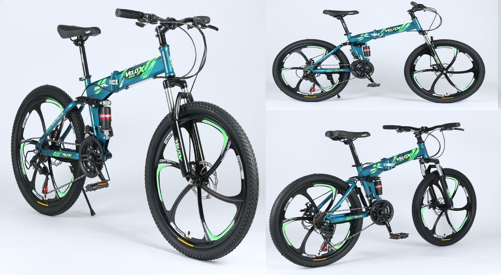 24"/26" Folding Mountain Bike – Full Suspension, Disc Brakes, Lightweight Frame