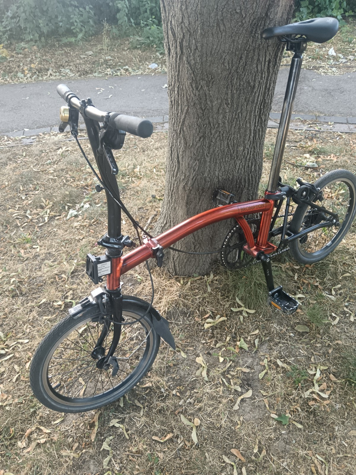 Brompton S2L Folding Bike Flame  lacquer red Black edition.