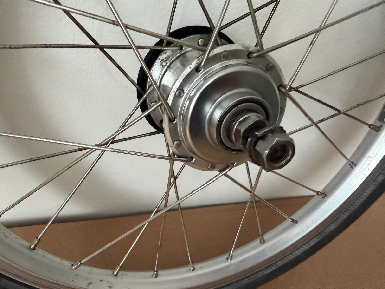 Brompton Folding Bike 6 Speed " Rear Wheel with Tyer- Silver