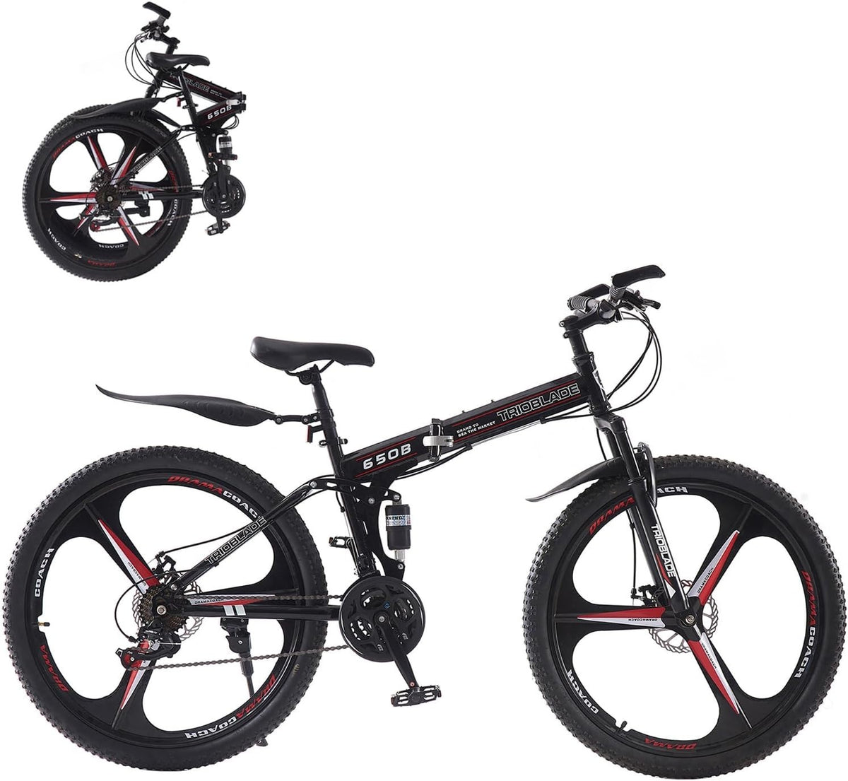 MINOR MARKS TO FRAME! 26 Inch Folding Mountain Bike 21-Speed Foldable Bicycle