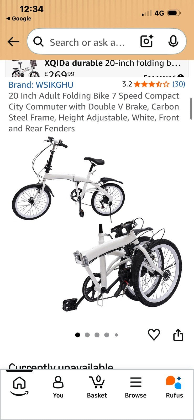 Foldable White Bike