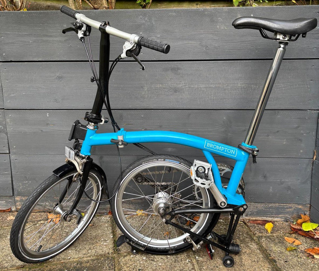 Brompton S6L Urban C Line Folding Bicycle 6 Speed in Lagoon Blue / Black - Used