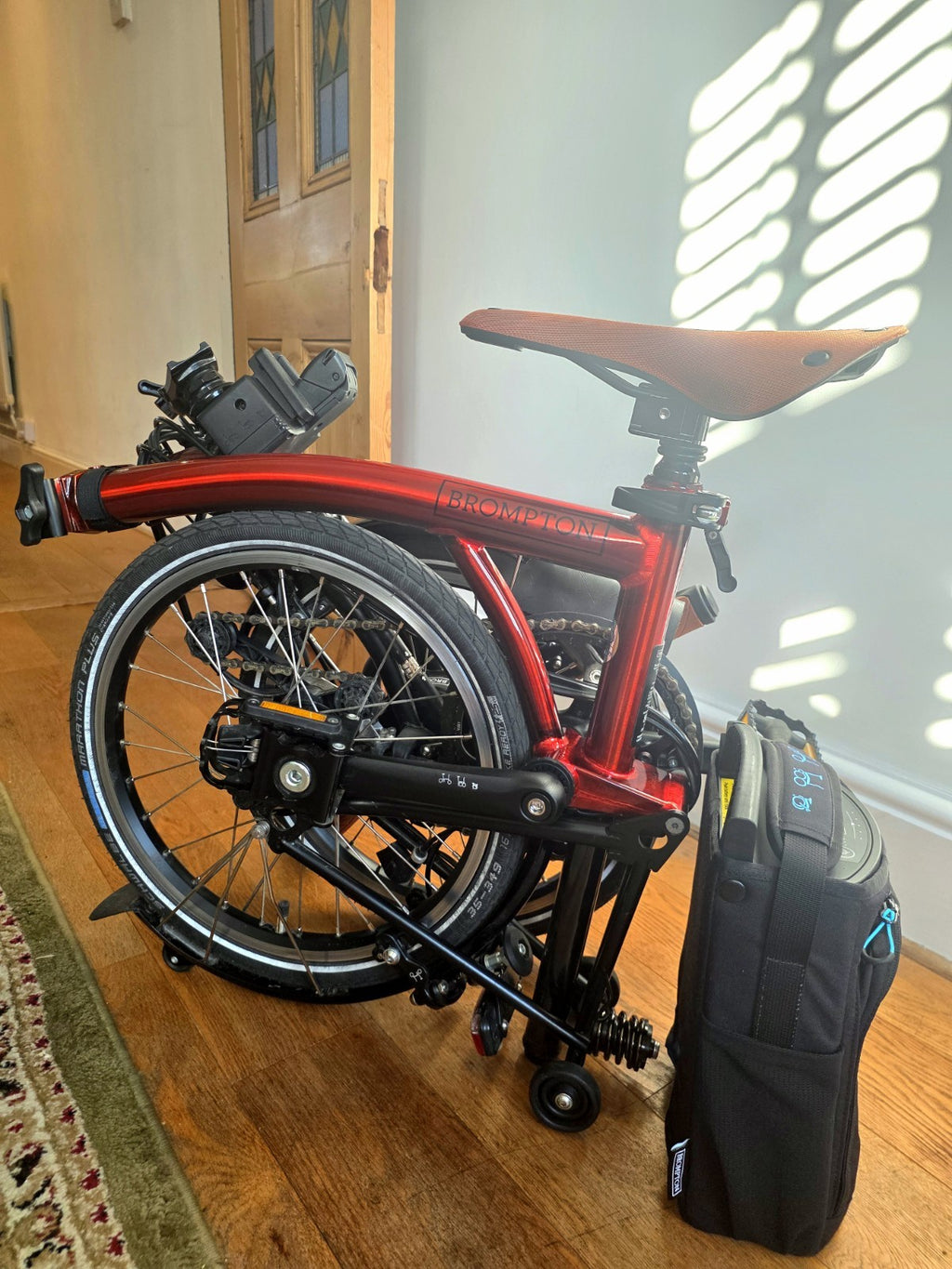 Brompton 2025 C Line Explore Electric Flame Lacquer 6-Speed *with upgrades*