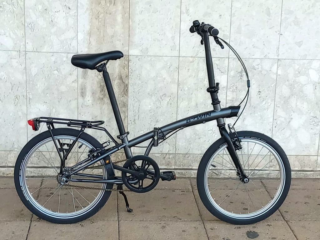 b twin 500 folding bike Used Once Perfect Condition (Gun Metal Grey Color)