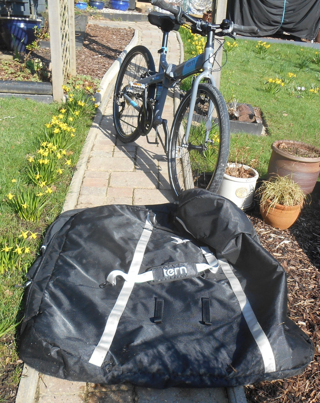 Two Tern Joe folding bikes with stow bags