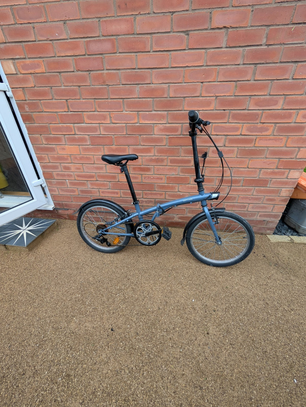 Oxylane Folding Bike Blue 6 Speed Commuter Bicycle