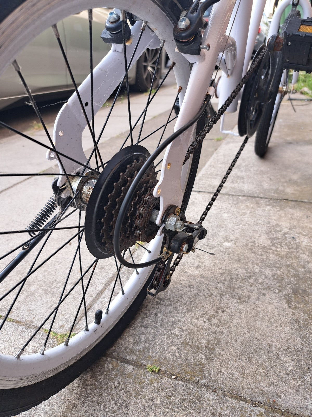 Fold Away Down Up Bike Bicycle 19" Wheel Working Needs TLC Travel Small Working