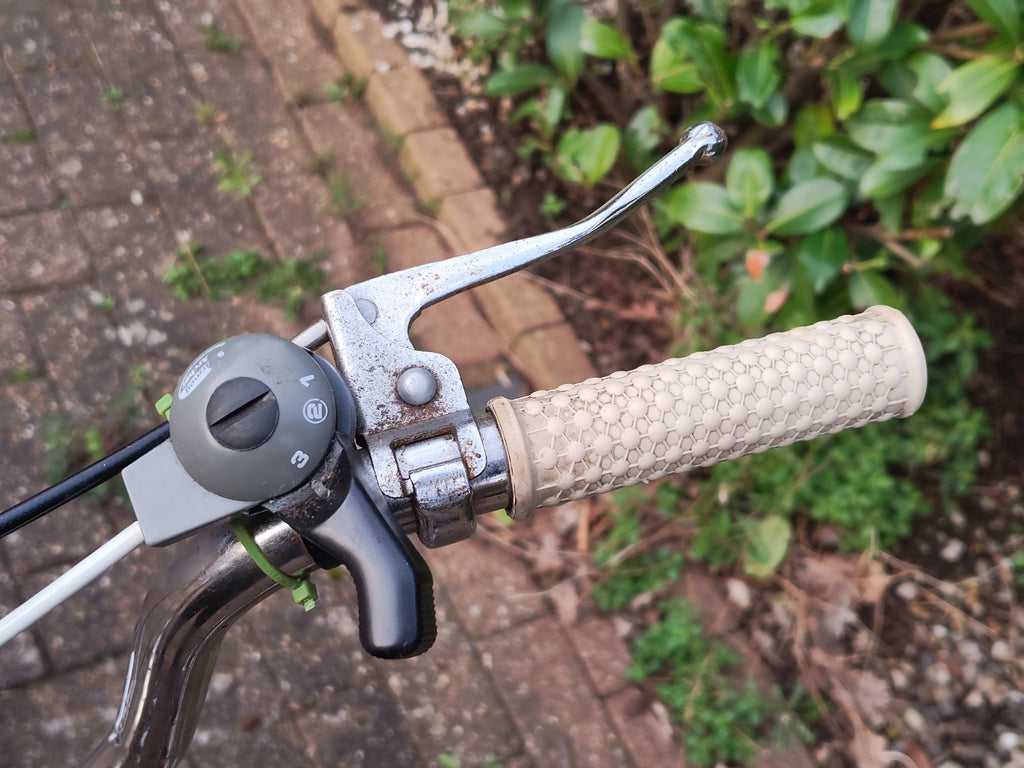 Raleigh Stowaway 3 1980s folding bike, in Purple, 3-Speed Sturmey Archer gears