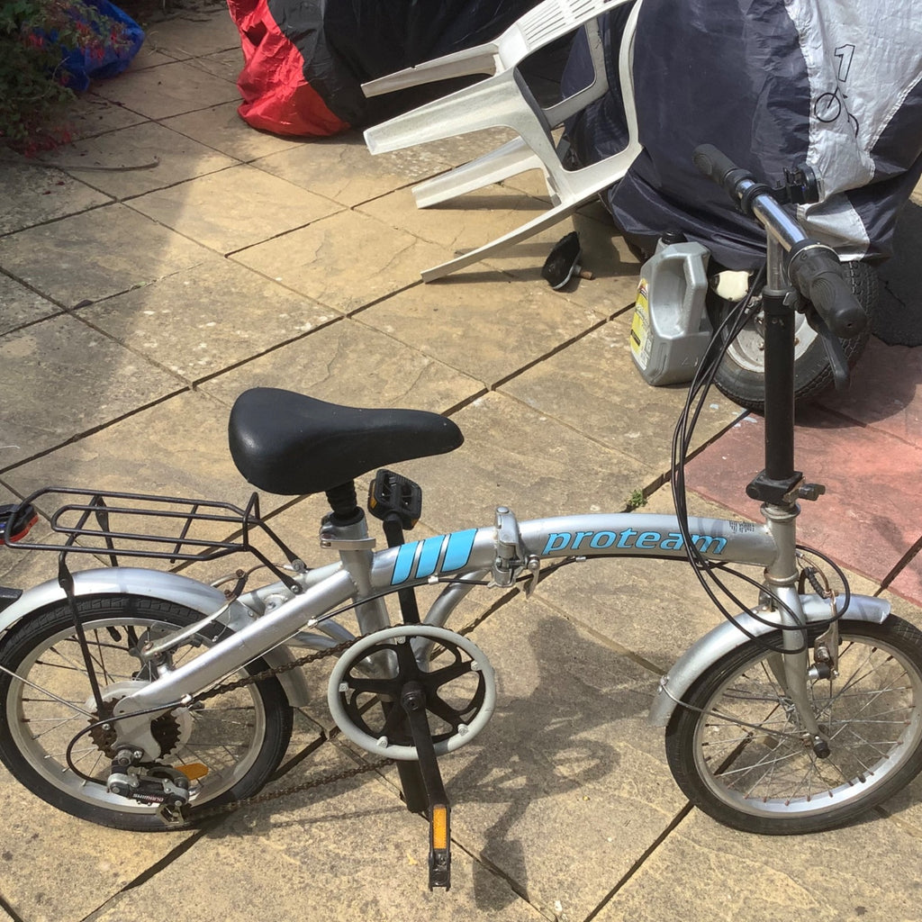 Proteam Folding Bike   6 shimano  gears  16' wheels' bicycle  fold up v-brakes