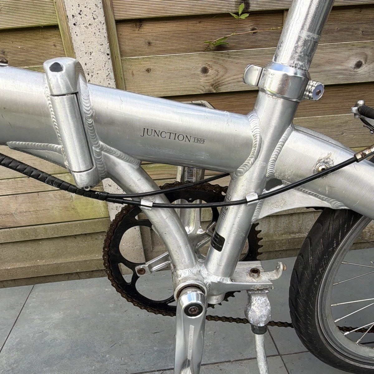 Bickerton Junction 1909 20in Folding Bike 7 Speed Silver Mudguards M Alloy