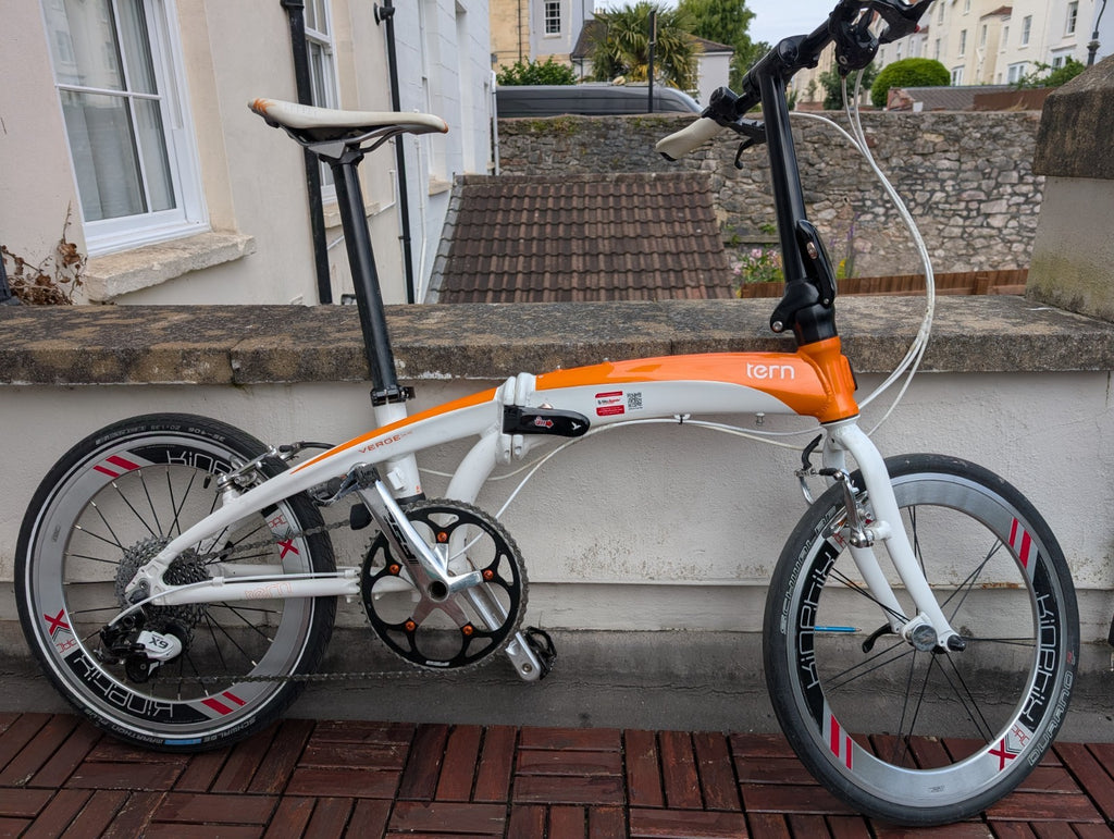 Tern Verge x10 Folding Bike 20in Wheels with upgraded OEM wheelset