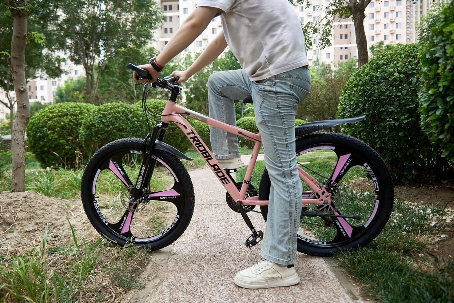 26" Foldable Mountain Bike 21-Speed Disc Brake MTB Dual Suspension Adult