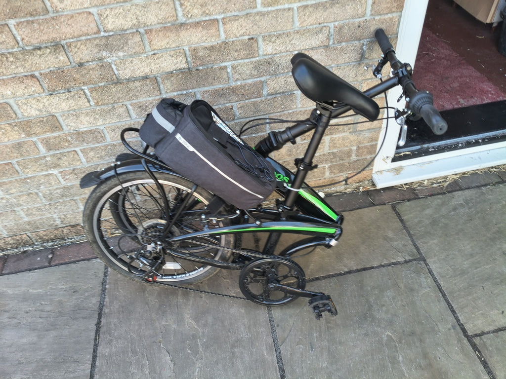 Kudos 20in Black/Green Folding Bike Derailleur Gears Rear Rack Mudguards