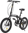 20" Folding Mountain Bike 7-Speed Disc Brake Lightweight Portable for Adults