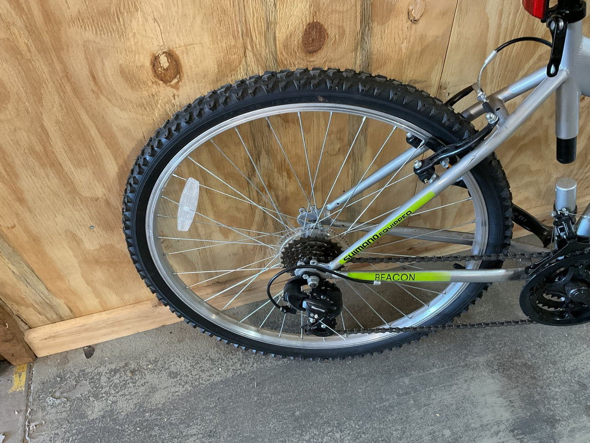 Challenge Beacon Folding Mountain Bike Shimano Equipped Silver Green