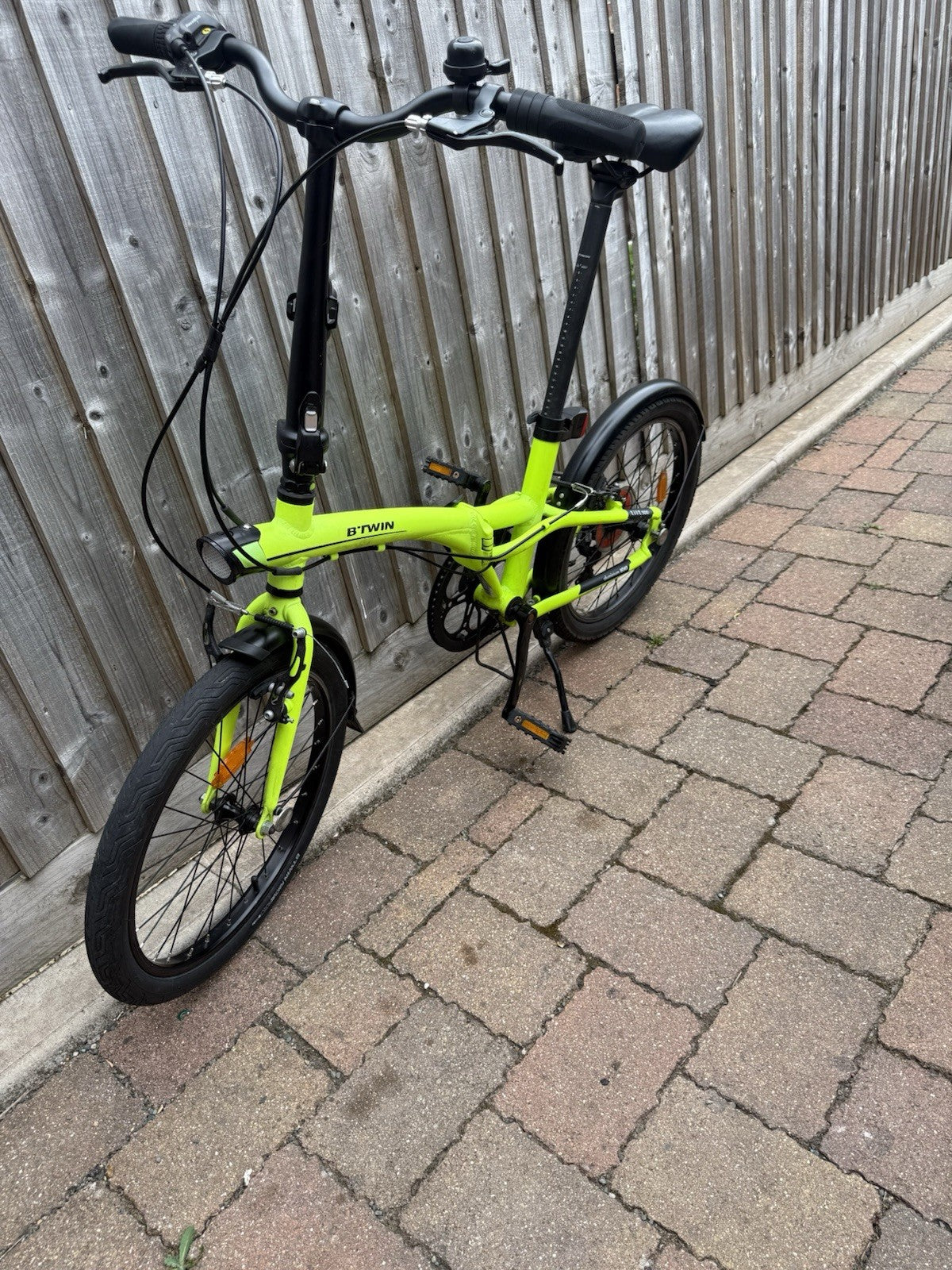 BTWIN Tilt 500 Folding Bike – Neon Green – Excellent Condition! 🚲