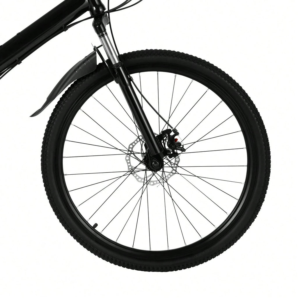 26 in Folding Mountain Bike 21-Speed MTB Bicycle Full Suspension Disc Brake Bike