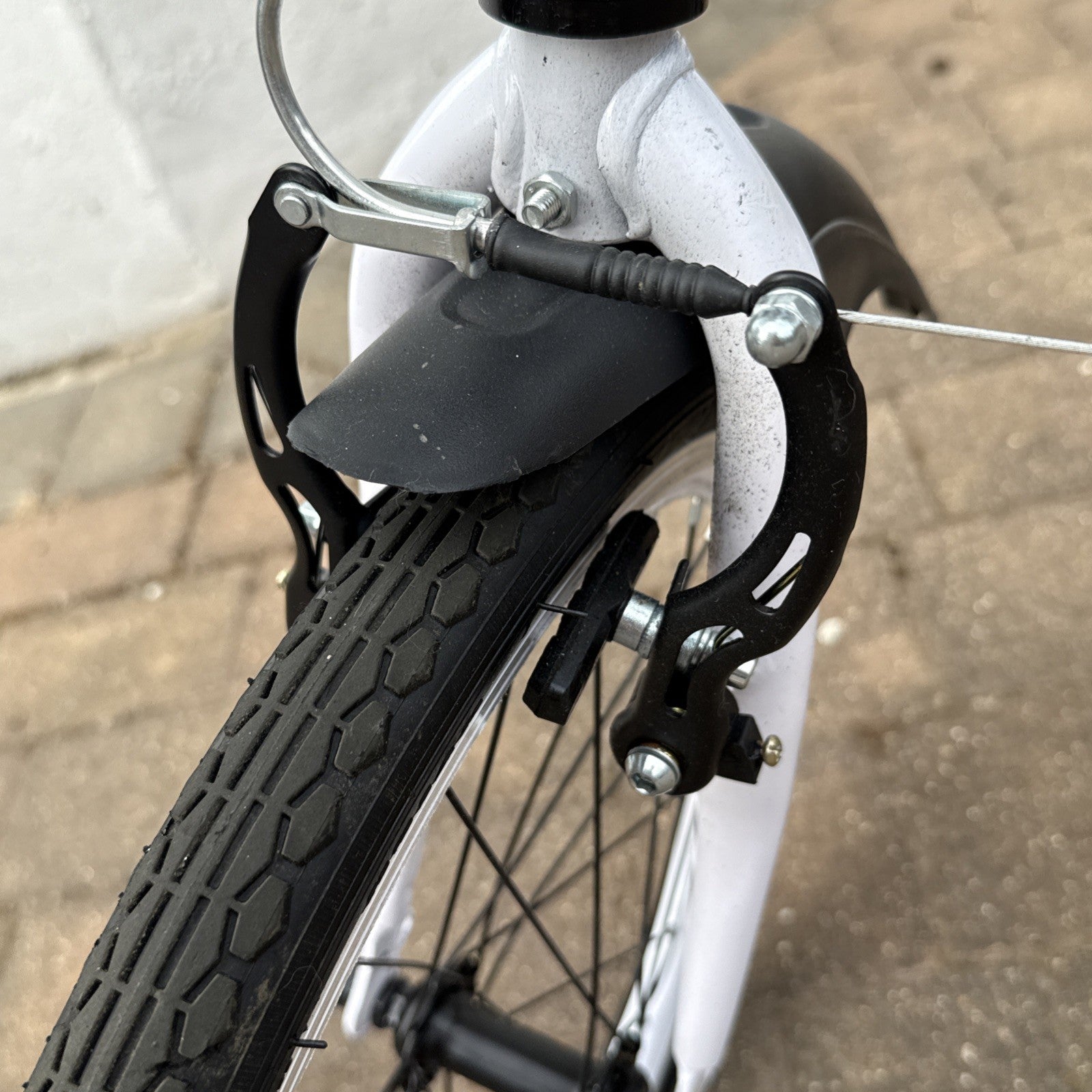 White Folding Bike Foldable City Bike for Adult 20" Commute Bicycle 6 Speed Gear
