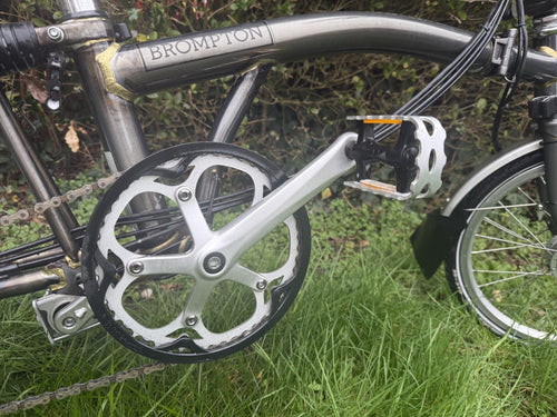 2017 Brompton M3R Folding Bike, Raw Lacquer, Brooks B17 Saddle, Dynamo Hub Light