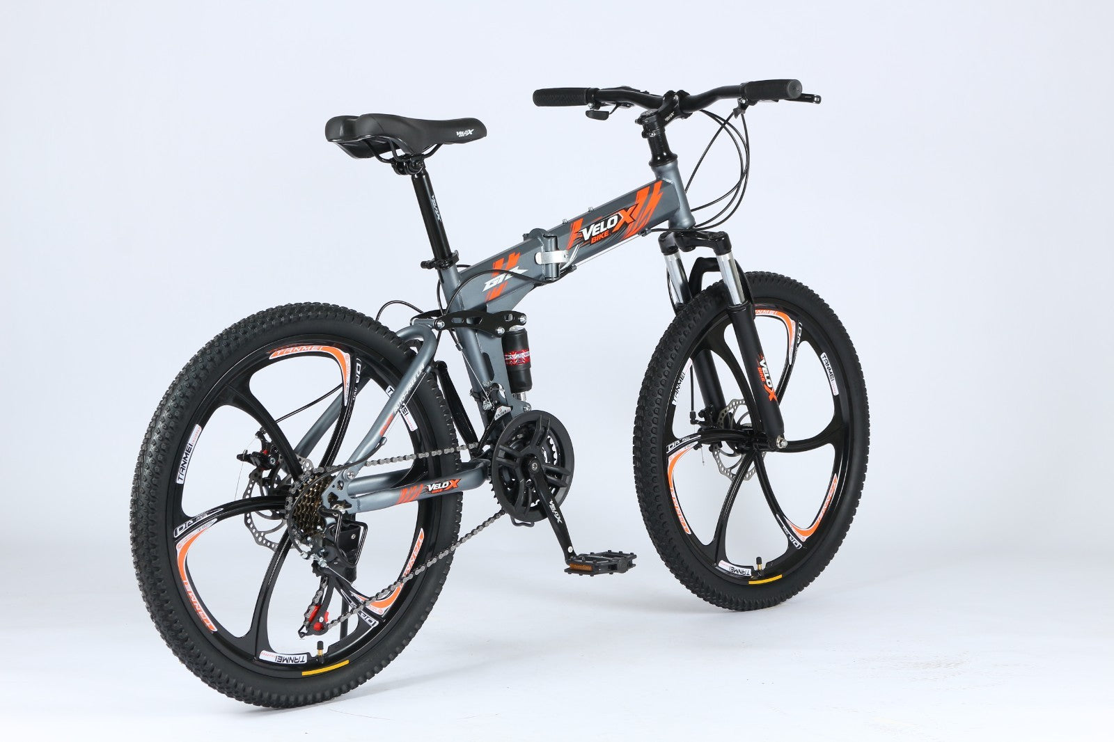 24"/26" Folding Mountain Bike – Full Suspension, Disc Brakes, Lightweight Frame
