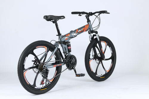 24"/26" Folding Mountain Bike – Full Suspension, Disc Brakes, Lightweight Frame