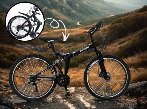 26" Folding Mountain Bike 21-Speed Shimano Disc Dual Suspension MTB