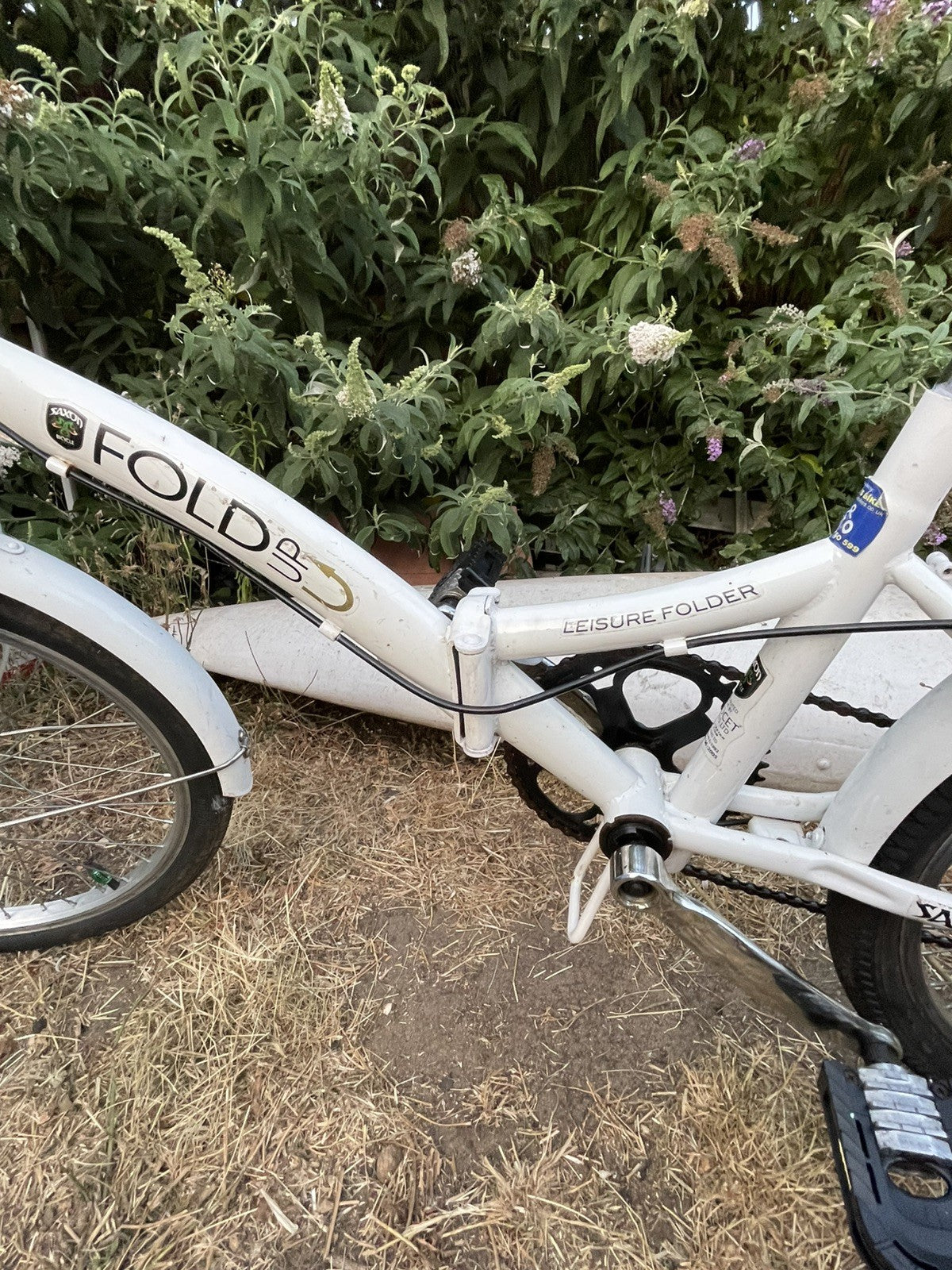 Saxon Fold Leisure Folder 20in 5peed Folding Bike Mudguards White working good
