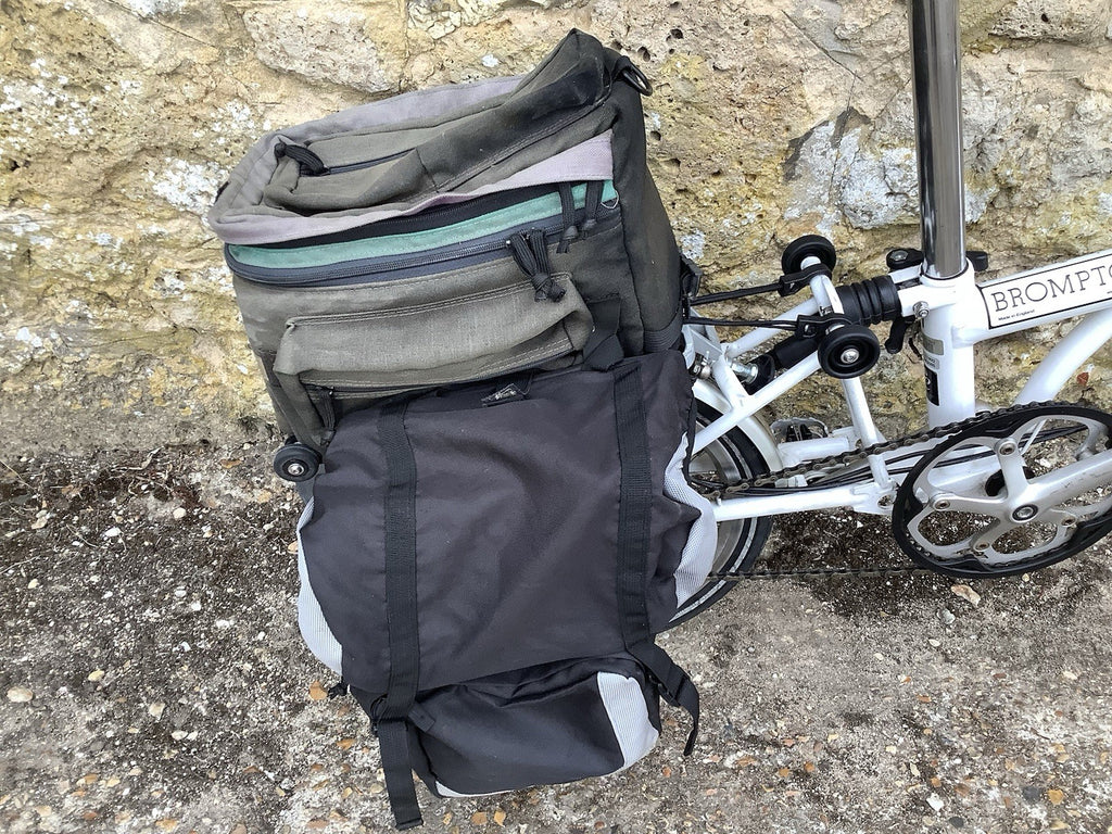 Brompton M3R Folding Bike - White + Panniers, Rack Bag, Front Frame -UK DELIVERY