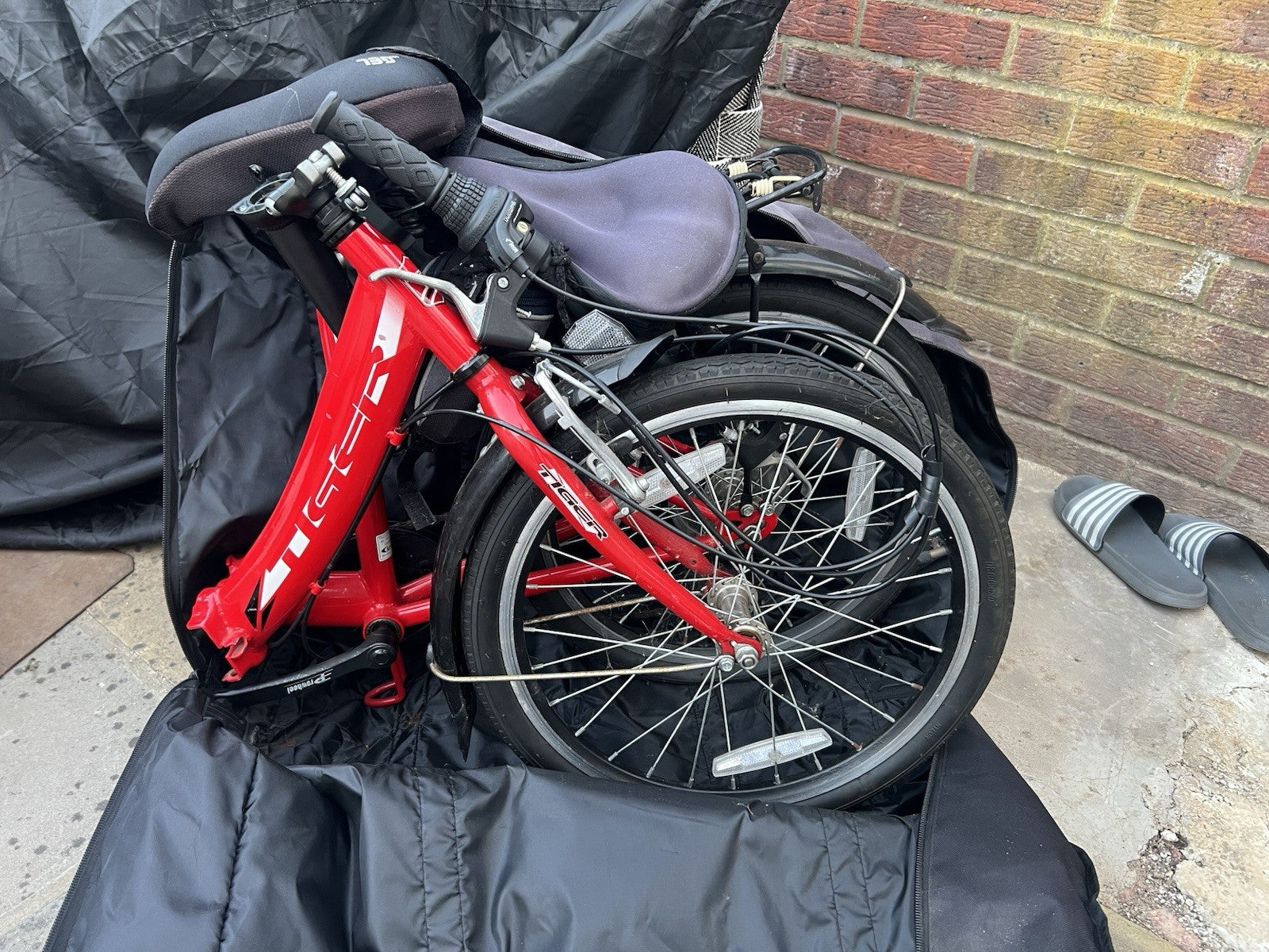 Tiger Foldable Bike Folding Bicycle With Cover Red
