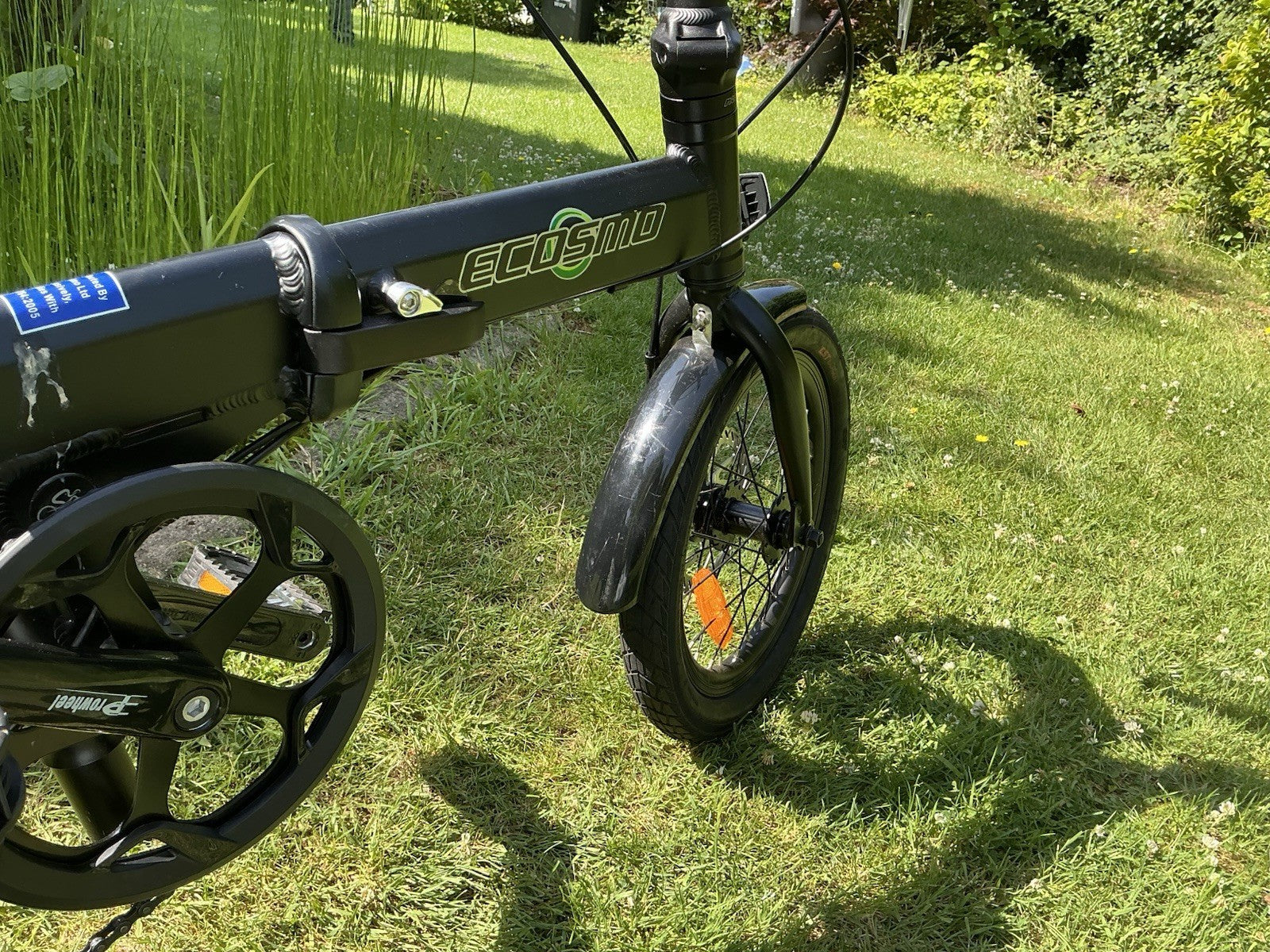 Ecosmo Folding Bicycle Black 16 Wheel with Carry Case Excellent Condition