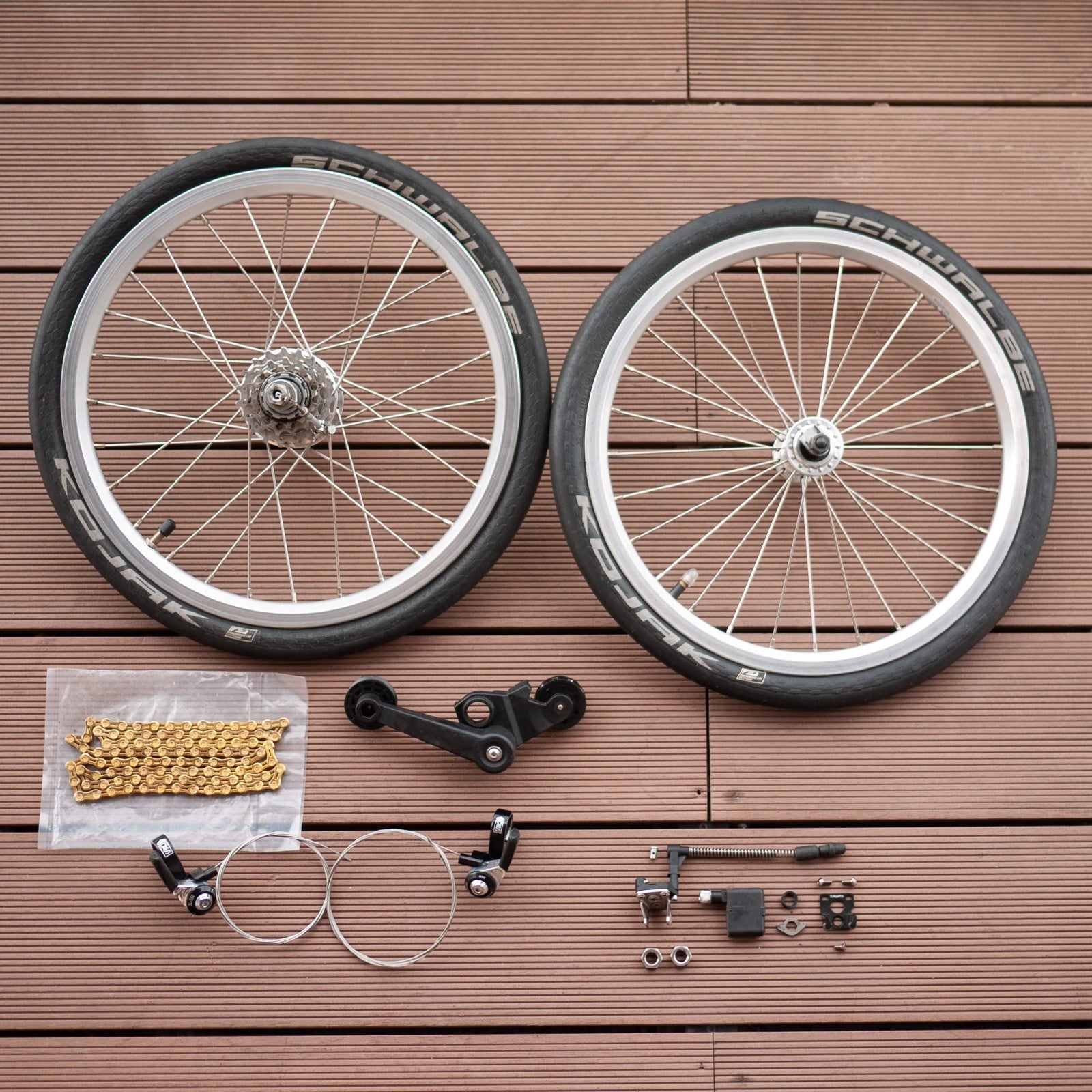 Brompton Folding Bike Wheel 3x3 9-Speed Ti Parts Schwalbe Kojak A Line C Line