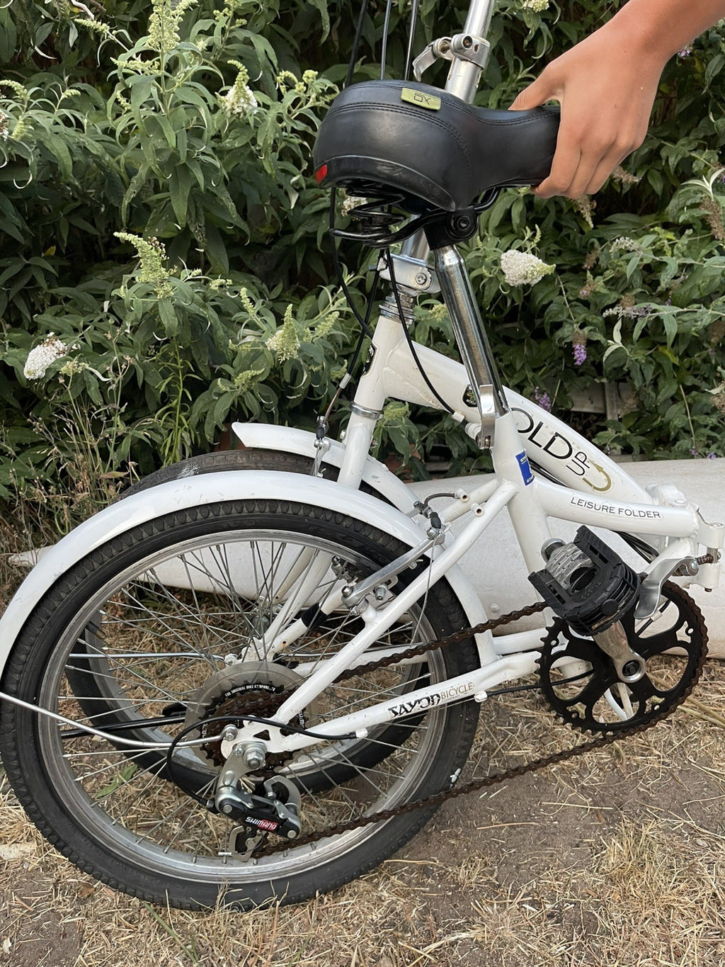 Saxon Fold Leisure Folder 20in 5peed Folding Bike Mudguards White working good
