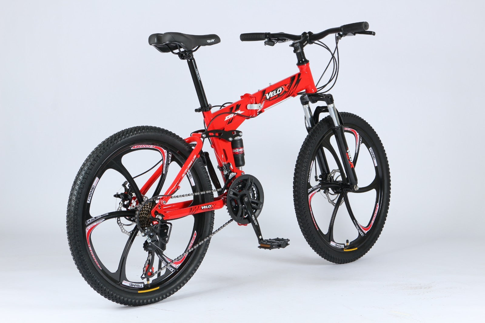 24"/26" Folding Mountain Bike – Full Suspension, Disc Brakes, Lightweight Frame