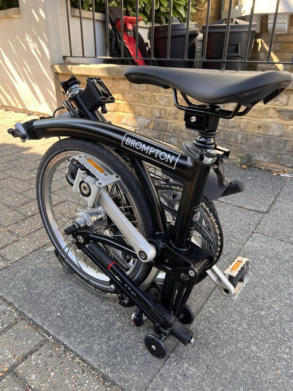 Brompton 16in Folding Bike Black/Silver, Mudguards; 6 speed, c2020 C-Line