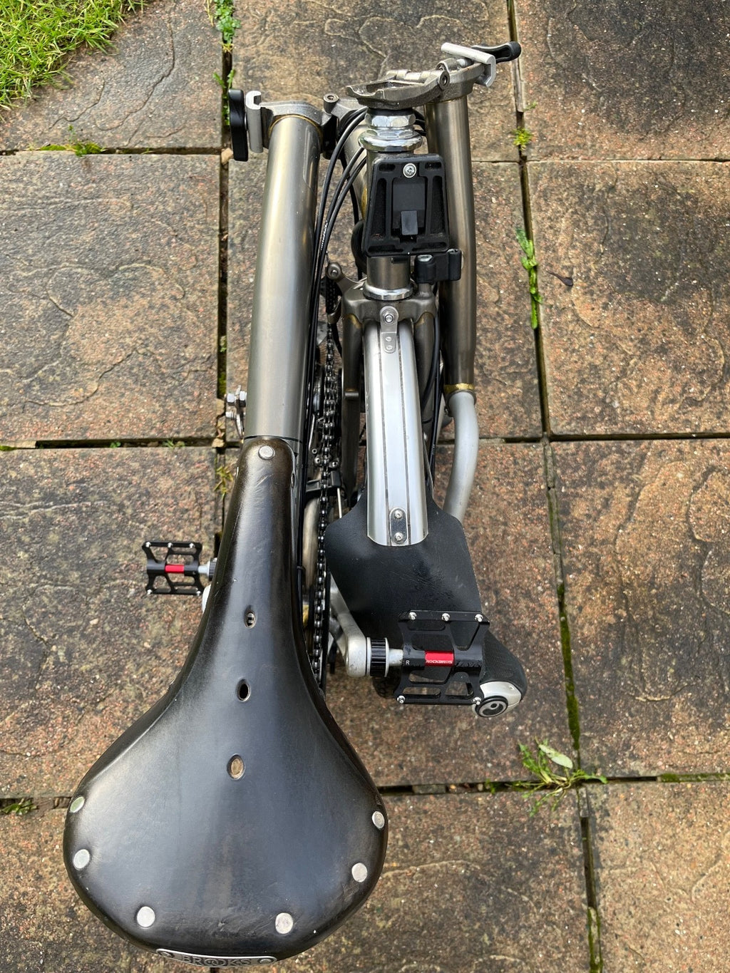 Brompton M6L 6 speed dynamo lights raw lacquer Brooks saddle, bag