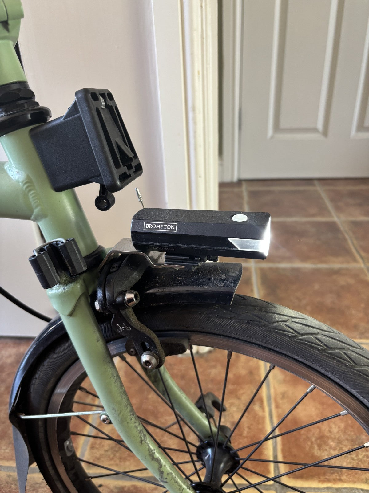 Brompton C Line Matcha Green Folding Bike. 2 Year Old Excellent Condition + Roll