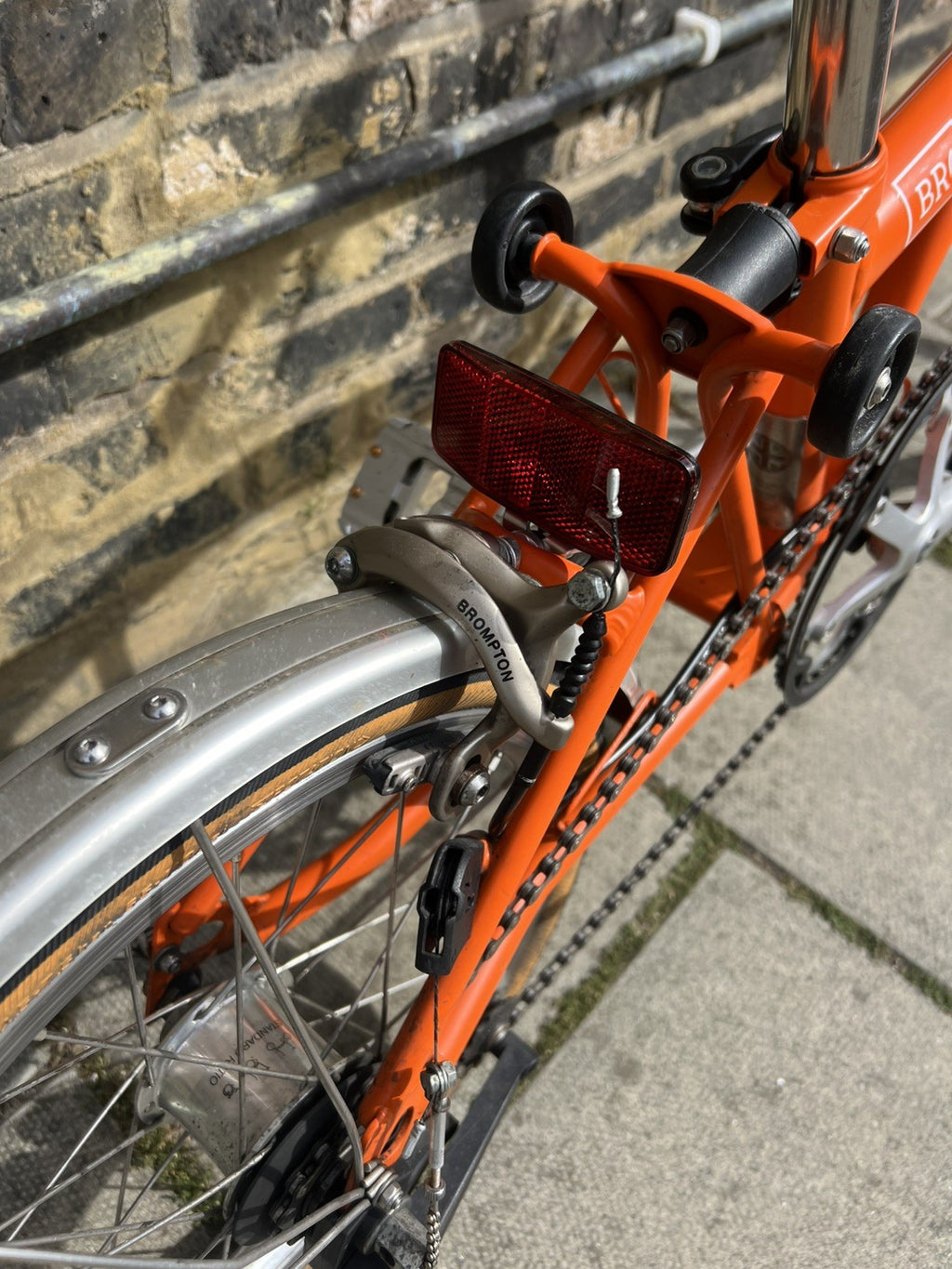 Brompton S3L Folding Bike 3-Speed, Orange + upgrades