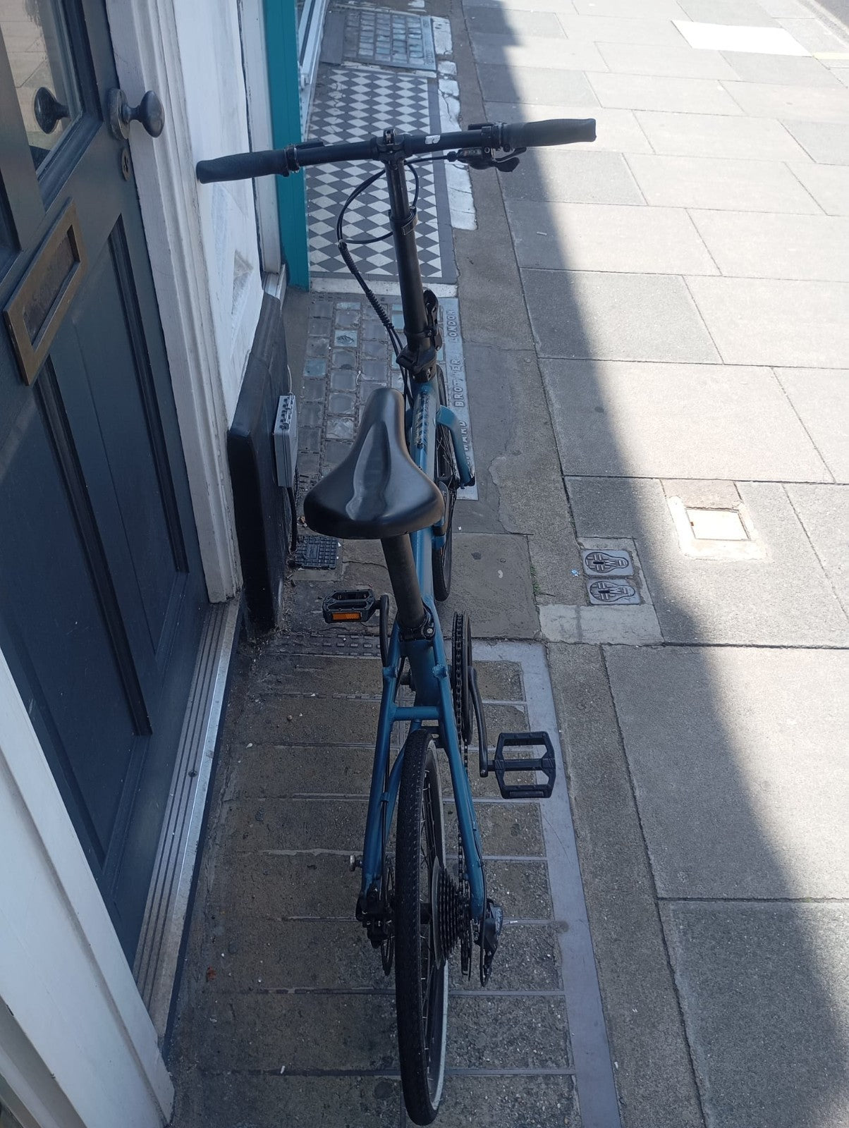 Carrera Intercity Disc 9 Speed Folding Bicycle Matte Blue Adult Fold Up Bike