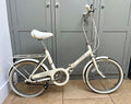 Vintage Raleigh Compact Folding Bike 20in White Mudguards Rear Rack Kickstand
