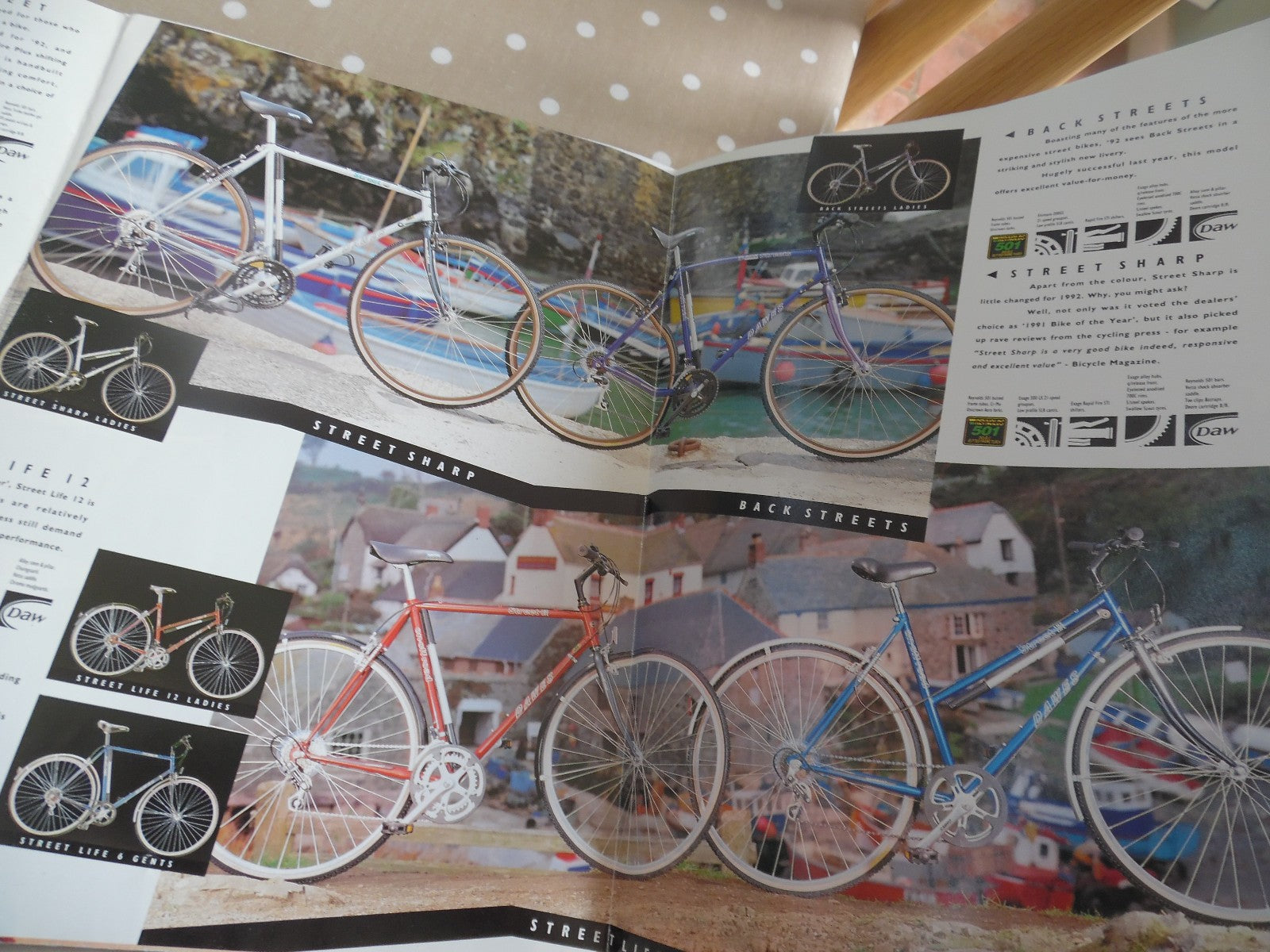 Dawes Cycles 1992 Touring/Tandem & Mountain/Street Brochures fold out type