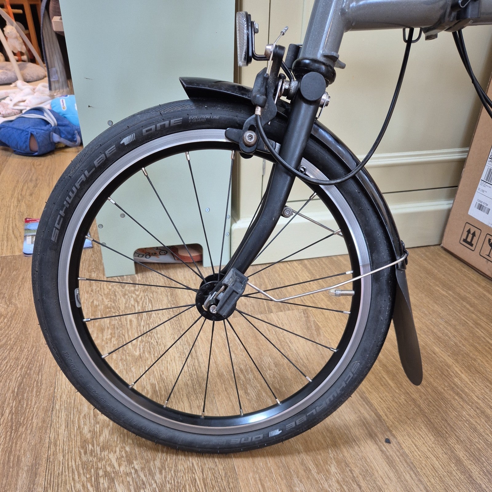 Brompton P Line 4 Speed Titanium Folding Bike Silver Black