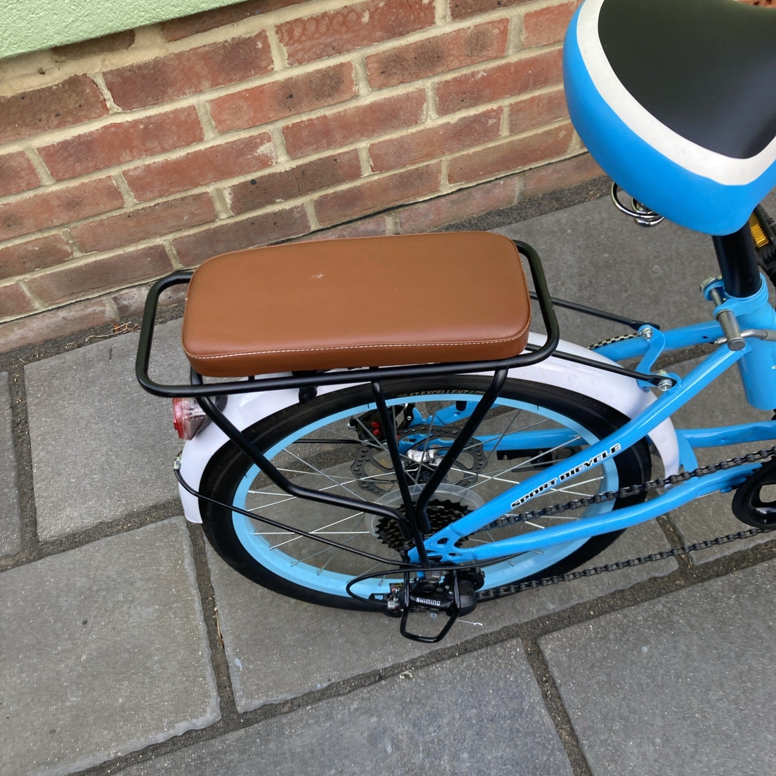 Digital Folding Blue Bike Carbon Steel 7 Speed Unisex Custom Design For UK