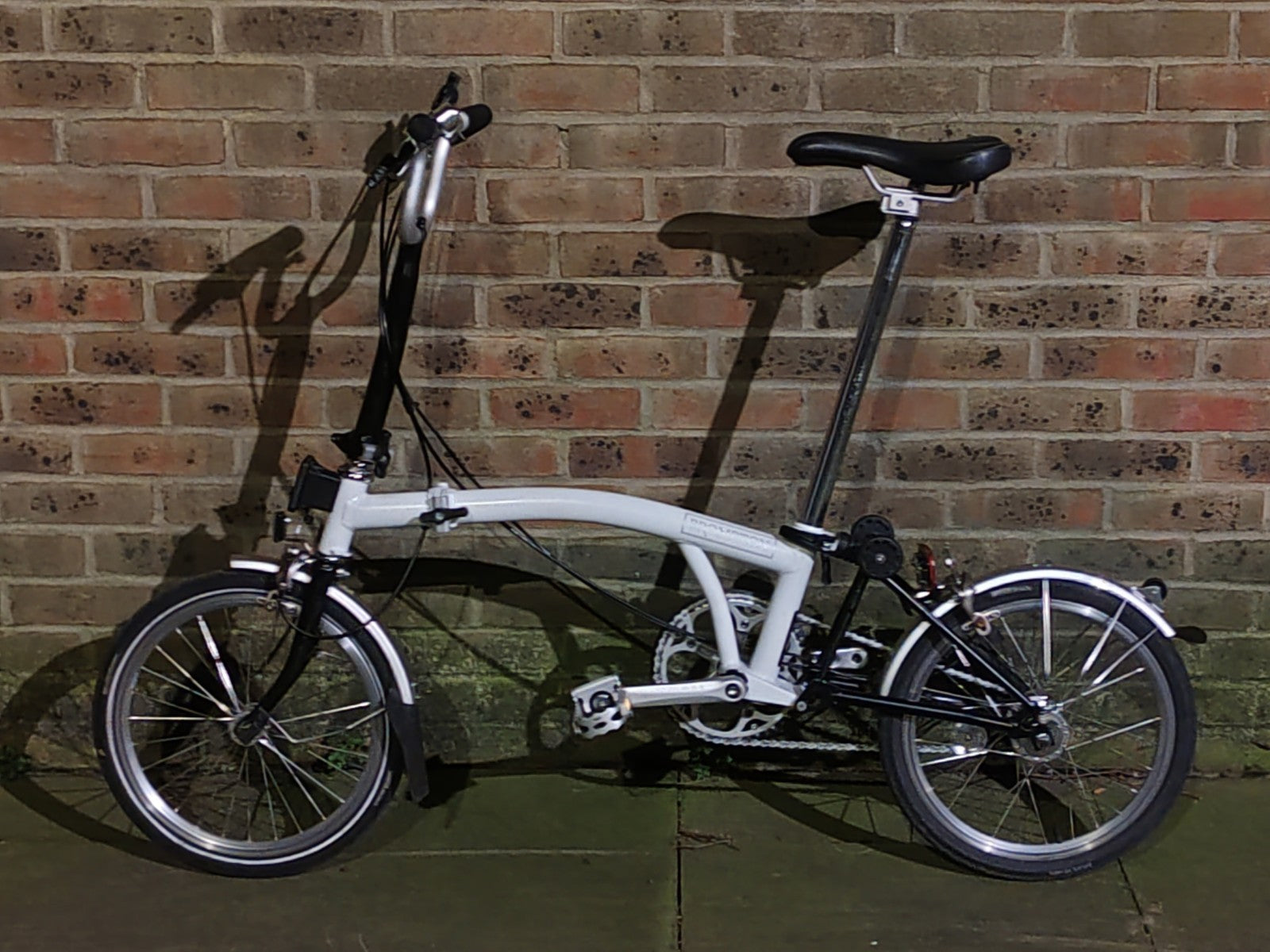 Brompton M3L White 3 Speed Folding Bike High Bar Serviced