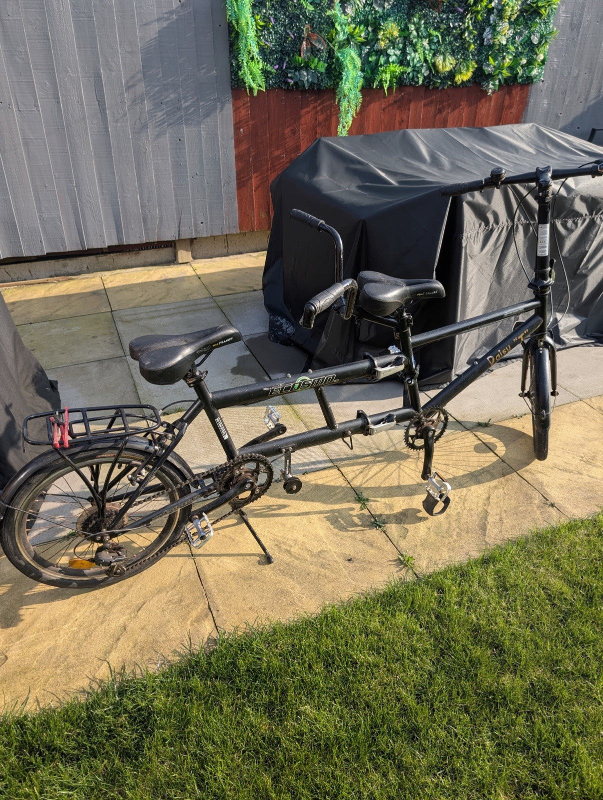 Ecosmo 20TF01BL 20 Inch Wheel Folding Tandem Bicycle Bike - Black