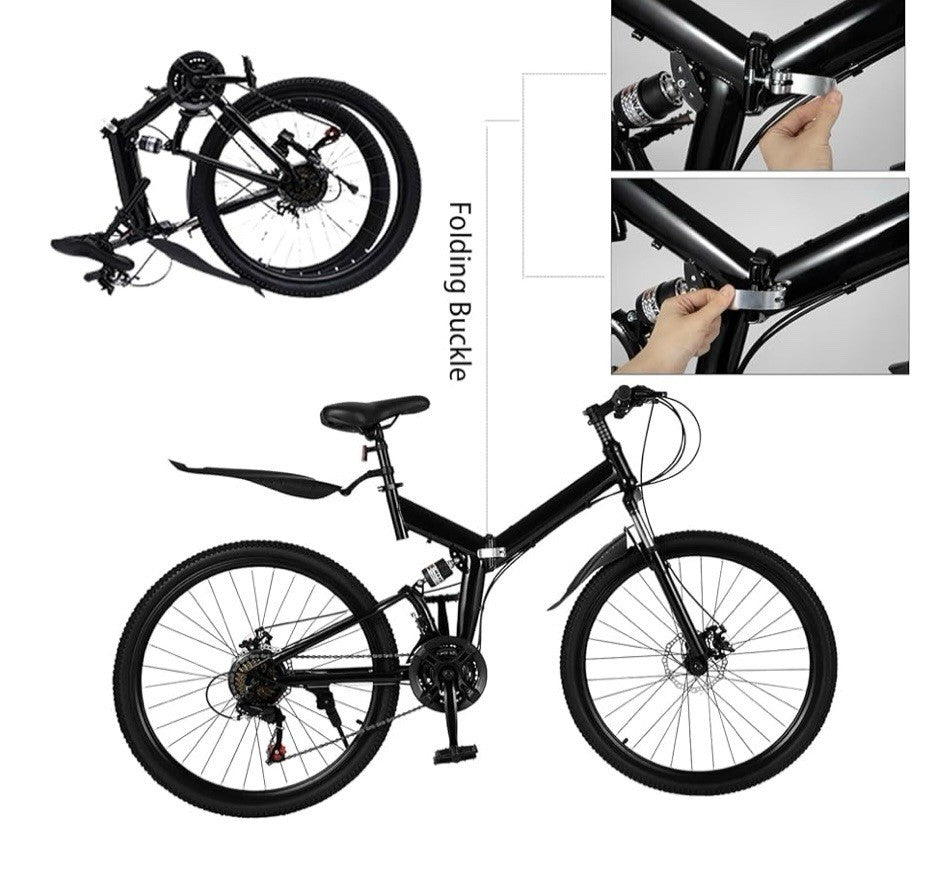26-inch Folding Mountain Bike 21-Speed, Suspension, Foldable ( Levkitch ? )  NEW